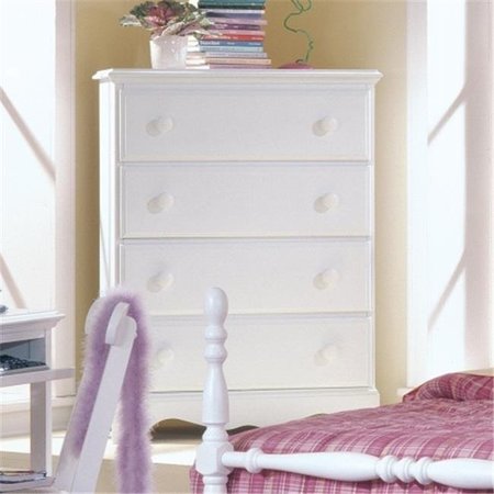 CAROLINA FURNITURE Carolina Furniture 414400 Cottage Four Drawer Chest Dressers Furniture In White 414400